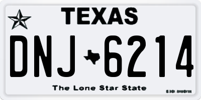TX license plate DNJ6214
