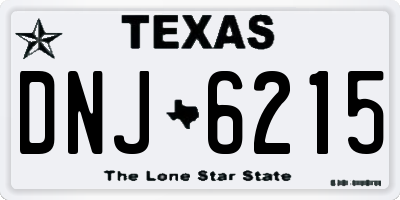 TX license plate DNJ6215