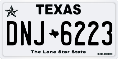 TX license plate DNJ6223
