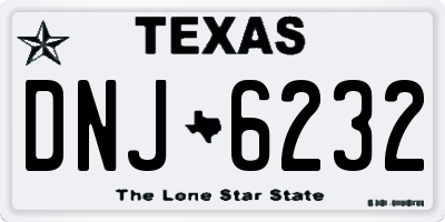 TX license plate DNJ6232