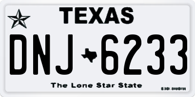 TX license plate DNJ6233