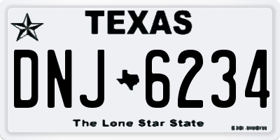 TX license plate DNJ6234