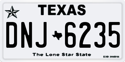 TX license plate DNJ6235