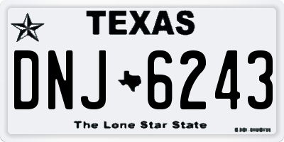 TX license plate DNJ6243