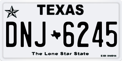 TX license plate DNJ6245