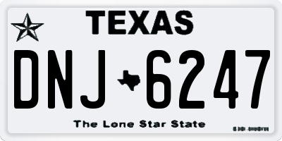 TX license plate DNJ6247