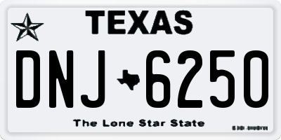TX license plate DNJ6250