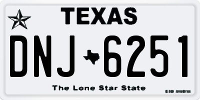 TX license plate DNJ6251