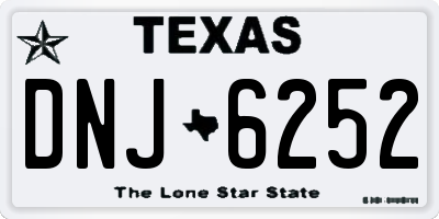 TX license plate DNJ6252