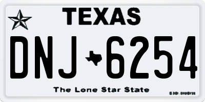TX license plate DNJ6254