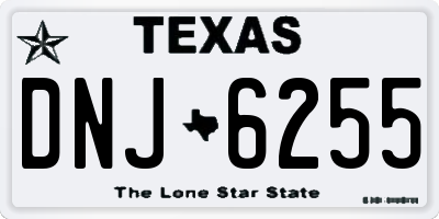 TX license plate DNJ6255