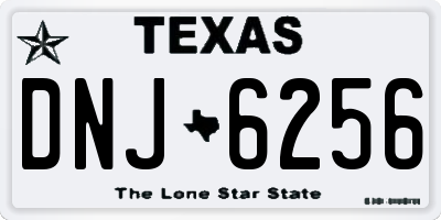 TX license plate DNJ6256