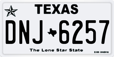 TX license plate DNJ6257