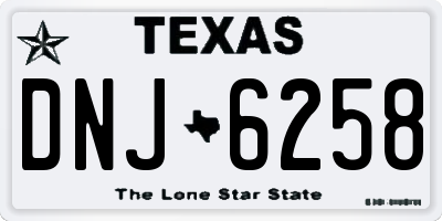 TX license plate DNJ6258