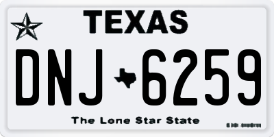 TX license plate DNJ6259