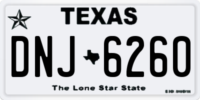 TX license plate DNJ6260