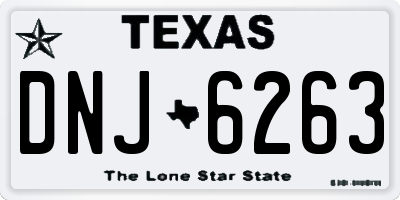 TX license plate DNJ6263