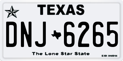 TX license plate DNJ6265
