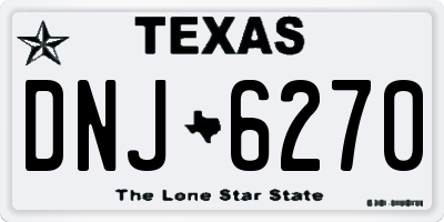 TX license plate DNJ6270
