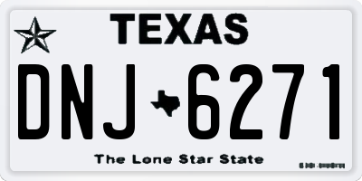 TX license plate DNJ6271