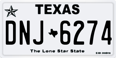 TX license plate DNJ6274
