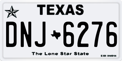 TX license plate DNJ6276