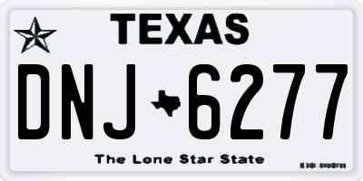 TX license plate DNJ6277