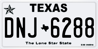 TX license plate DNJ6288