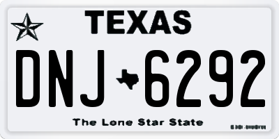 TX license plate DNJ6292