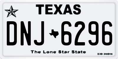 TX license plate DNJ6296