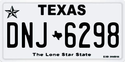 TX license plate DNJ6298