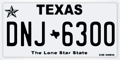 TX license plate DNJ6300