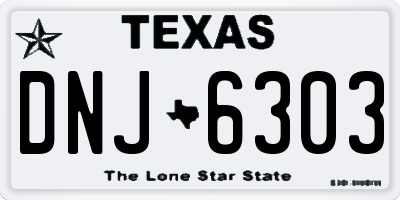 TX license plate DNJ6303