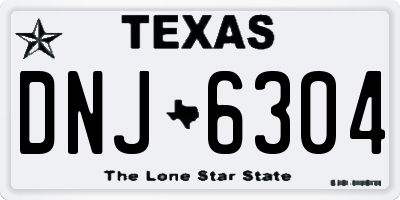 TX license plate DNJ6304