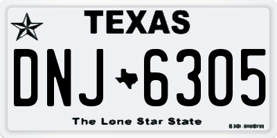 TX license plate DNJ6305