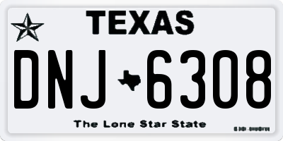 TX license plate DNJ6308