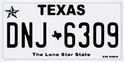 TX license plate DNJ6309