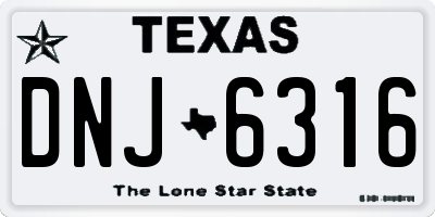 TX license plate DNJ6316