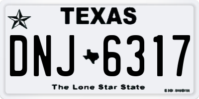 TX license plate DNJ6317