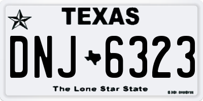 TX license plate DNJ6323