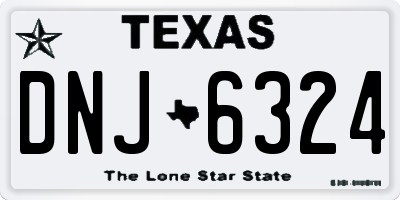 TX license plate DNJ6324