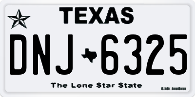 TX license plate DNJ6325