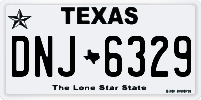 TX license plate DNJ6329