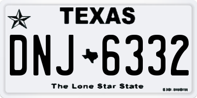 TX license plate DNJ6332