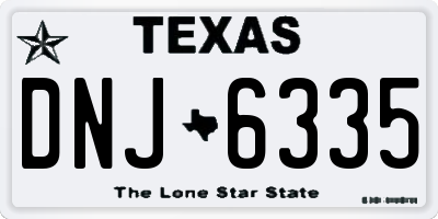 TX license plate DNJ6335