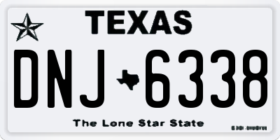 TX license plate DNJ6338
