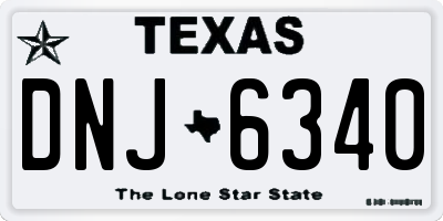 TX license plate DNJ6340