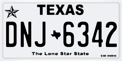 TX license plate DNJ6342
