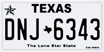 TX license plate DNJ6343