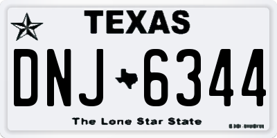 TX license plate DNJ6344
